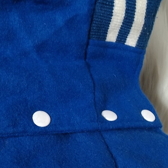 FINAL SALE! RARE! Sigma Refined Greek Blue Wool White Leather Letterman Jacket - Picture 5 of 16